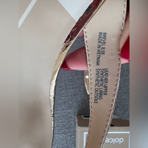 Dolce Vita Brevel Heeled Sandals – Gold Leather8.5 – Brand New in Box - Picture 7 of 13